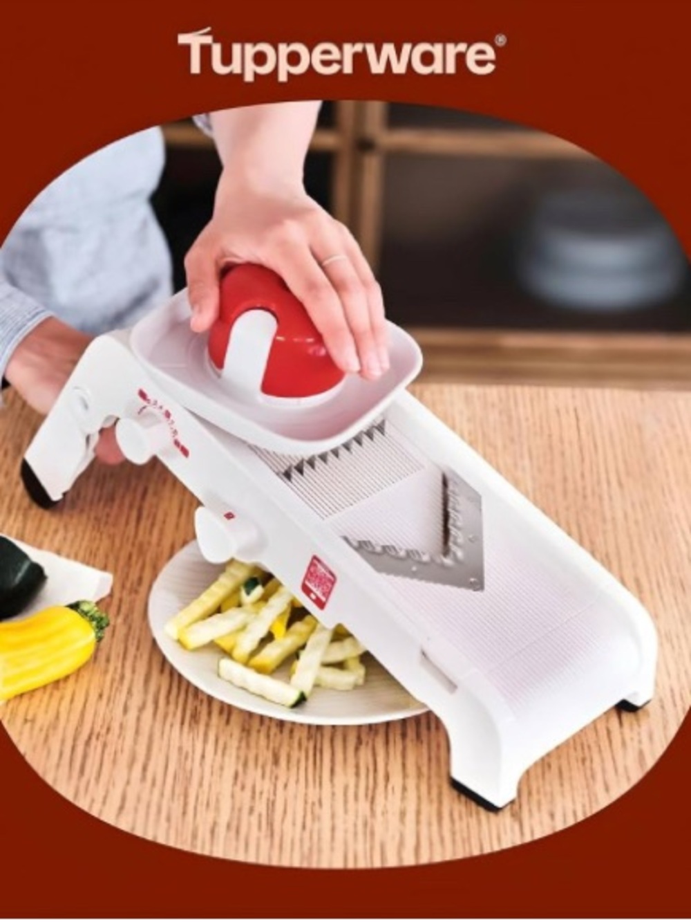 TUPPERWARE Chef Mando-Chef D202 - Multi-slicer Mandolin Küchenenstar White/Red